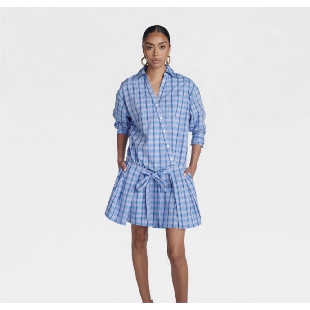 KBB by KAHLANA Women 'The Apron Shirt Dress' - Plaid Womens Size XL